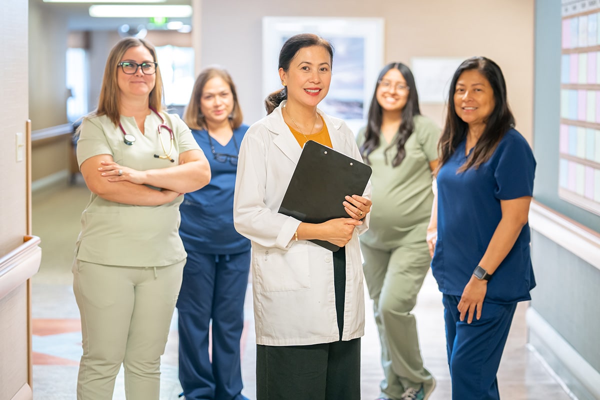 A group of nurses and employees at Hemet Hills